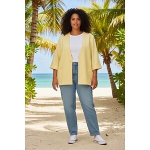 Frayne Womens Size 20 Light Yellow 3/4 Sleeve Blazer Jacket Style 3465